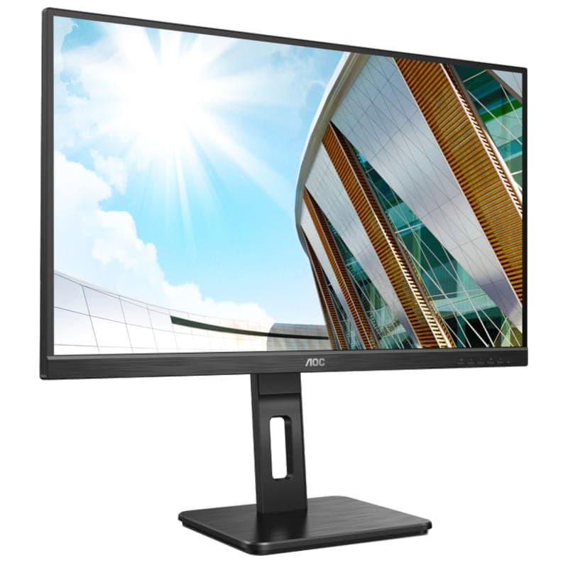 AOC U27P2CA 27 4K Ultra HD IPS Preto - Monitor de PC Vista Frontal Lado Direito