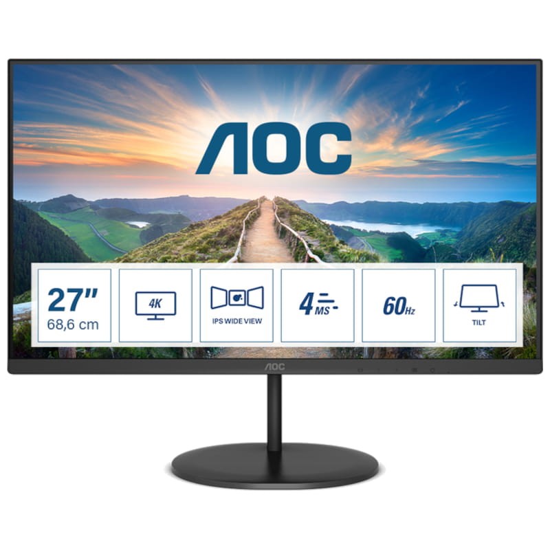 AOC U27V4EA 27 4K Multimédia Preto - Monitor PC - Item