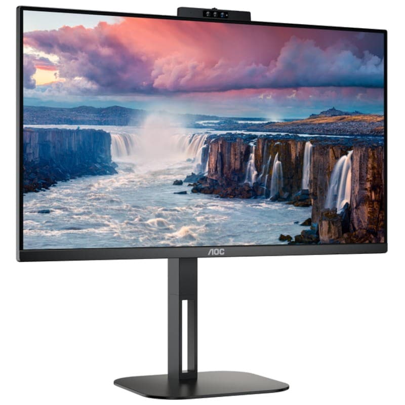 AOC V5 24V5CW 23,8 WLED Full HD IPS Preto – Monitor de PC Vista frontal lado direito