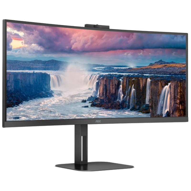 AOC V5 CU34V5CW 34 WQHD VA UltraWide Curvo 100 Hz FreeSync Webcam Preto - Monitor de PC - Item1