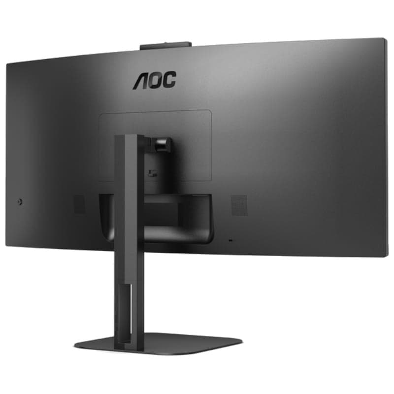 AOC V5 CU34V5CW 34 WQHD VA UltraWide Curvo 100 Hz FreeSync Webcam Negro - Monitor PC Vista trasera lado derecho