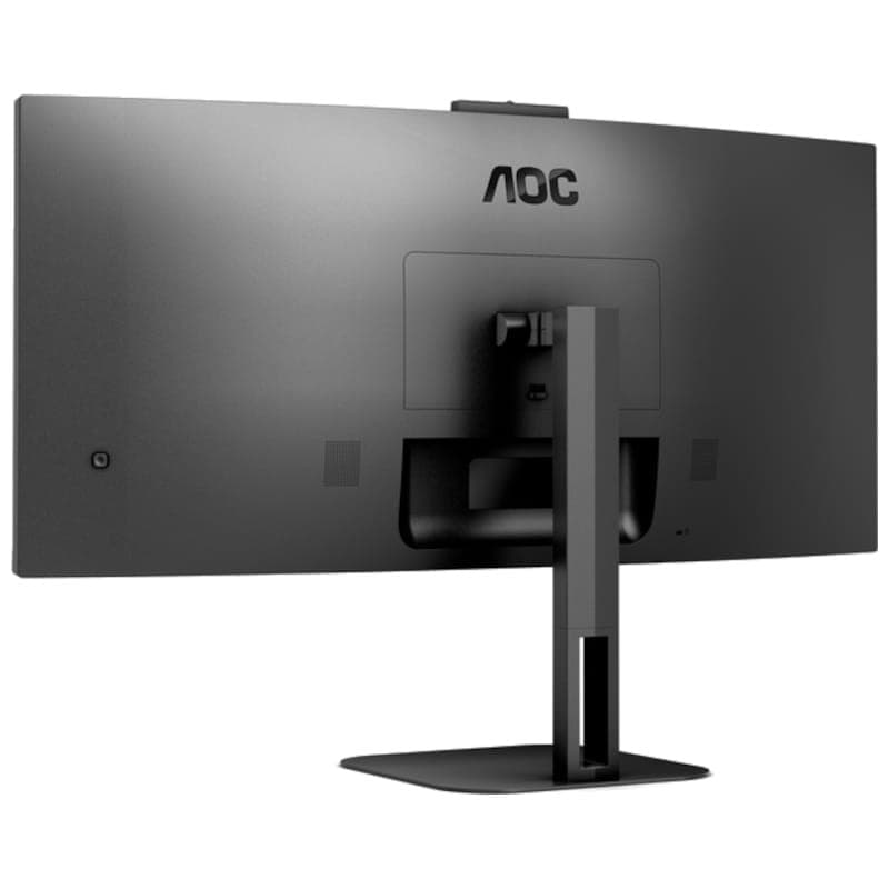 AOC V5 CU34V5CW 34 WQHD VA UltraWide Curvo 100 Hz FreeSync Webcam Negro - Monitor PC Vista trasera lado izquierdo