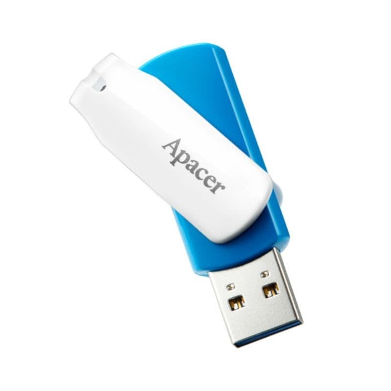 Détail du capuchon amovible de l'Apacer AH357 32 Go USB 3.1 Gen 1 Bleu/Blanc