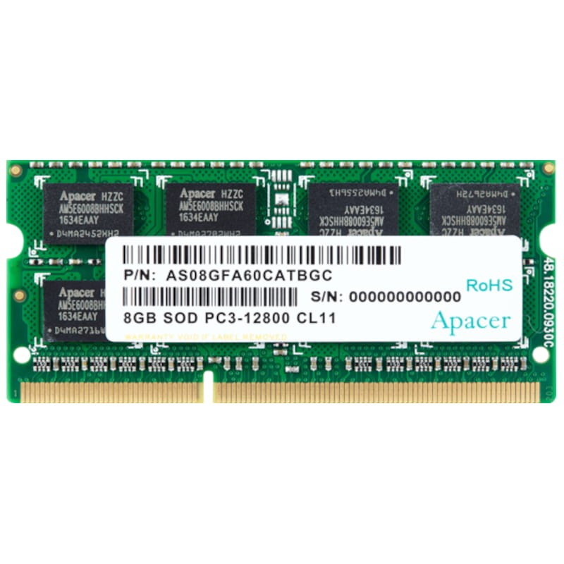 Apacer AS08GFA60CATBGJ 8 GB DDR3 1600 MHz - RAM - Ítem