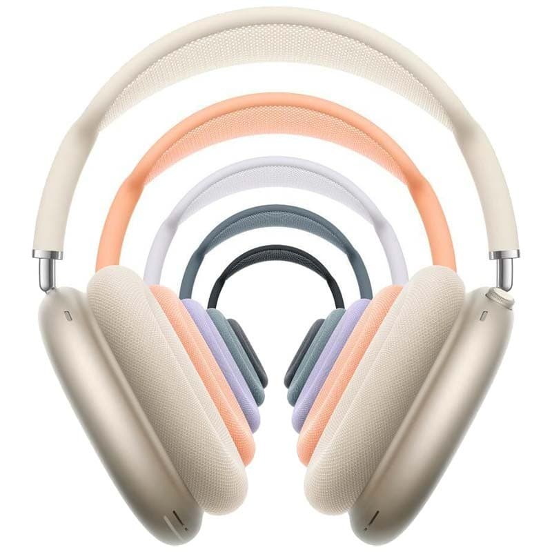 couleurs disponibles des Apple AirPods Max (USB-C) : Minuit, Blanc Étoile, Bleu, Orange et Violet