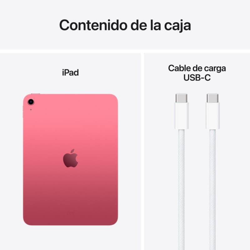 O que vem na caixa do Apple iPad 2025 11" 256GB WiFi iPadOS 18 Rosa