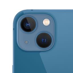 iPhone 13 256GB Azul Renovado Estado Excelente con módulo de doble cámara trasera, lentes grandes, flash LED y acabado azul mate elegante