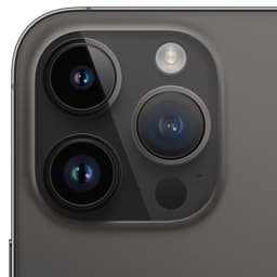 Module photo iPhone 14 Pro Noir Sidéral: triple capteur pro avec ultra grand-angle, téléobjectif et flash, finition mate premium, état excellent renouvelé.