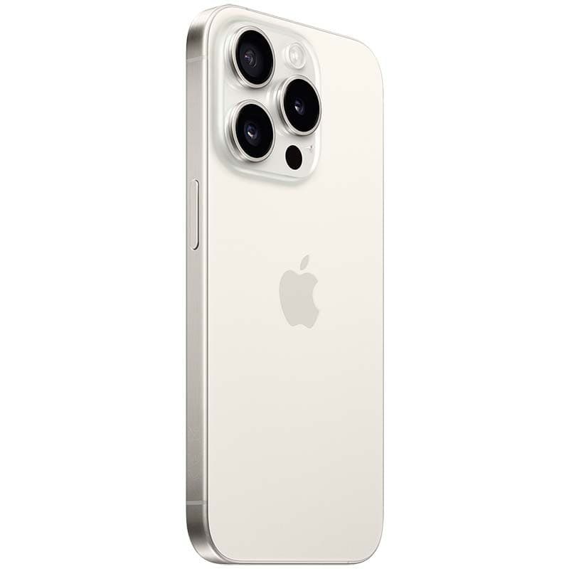 iPhone 15 Pro 5G 256Go titane blanc, dos mat, triple capteur photo pro avec grand modules, bords plats premium, finition renouvelée état excellent