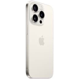 iPhone 15 Pro 5G 256Go titane blanc, dos mat, triple capteur photo pro avec grand modules, bords plats premium, finition renouvelée état excellent