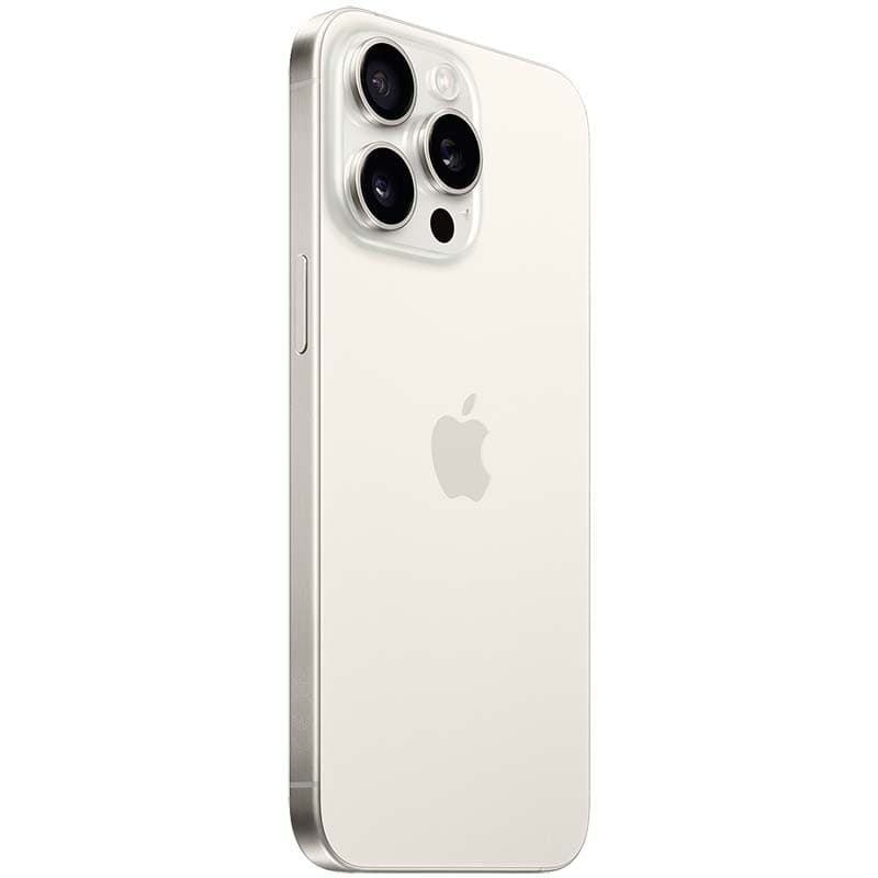 Téléphone portable Apple iPhone 15 Pro Max 256 Go Blanc - Renouvelé - Excellent état Arrière côté droit