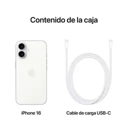 contenido del embalaje del Teléfono móvil Apple iPhone 16 Plus 5G 256GB Blanco