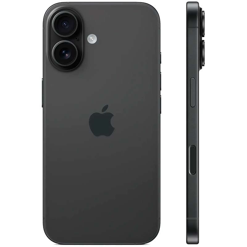 vista trasera y lateral del Teléfono móvil Apple iPhone 16 Plus 5G 256GB Negro