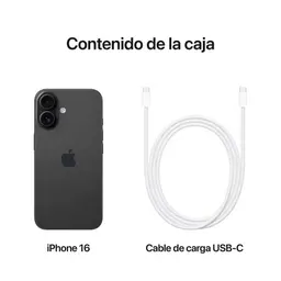 contenido del embalaje del Teléfono móvil Apple iPhone 16 Plus 5G 256GB Negro