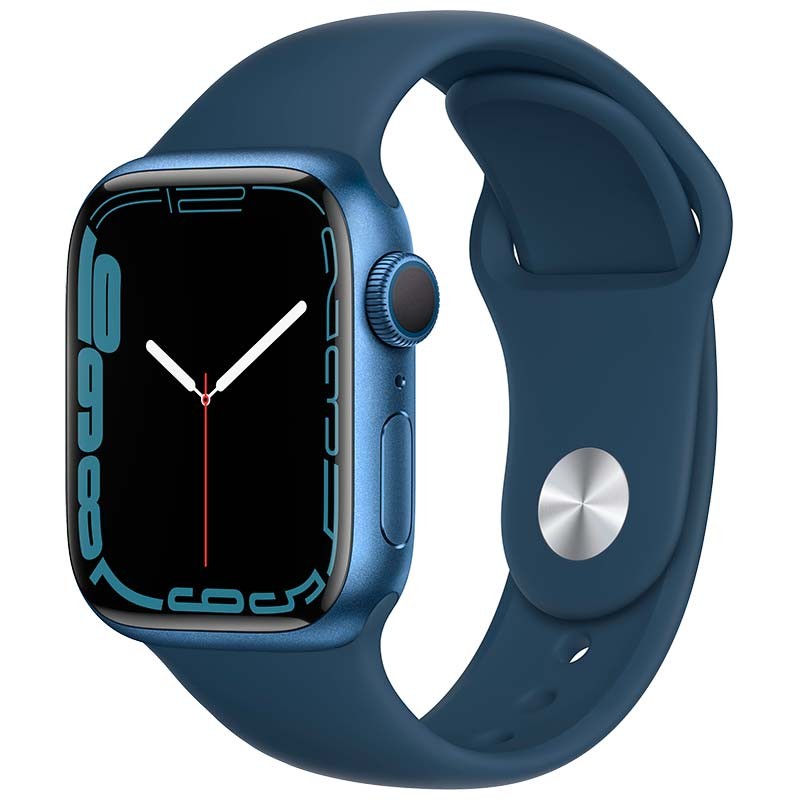 Apple Watch Series 7 GPS 41mm Aluminium Bleu/Bracelet Sport Bleu Abysse
