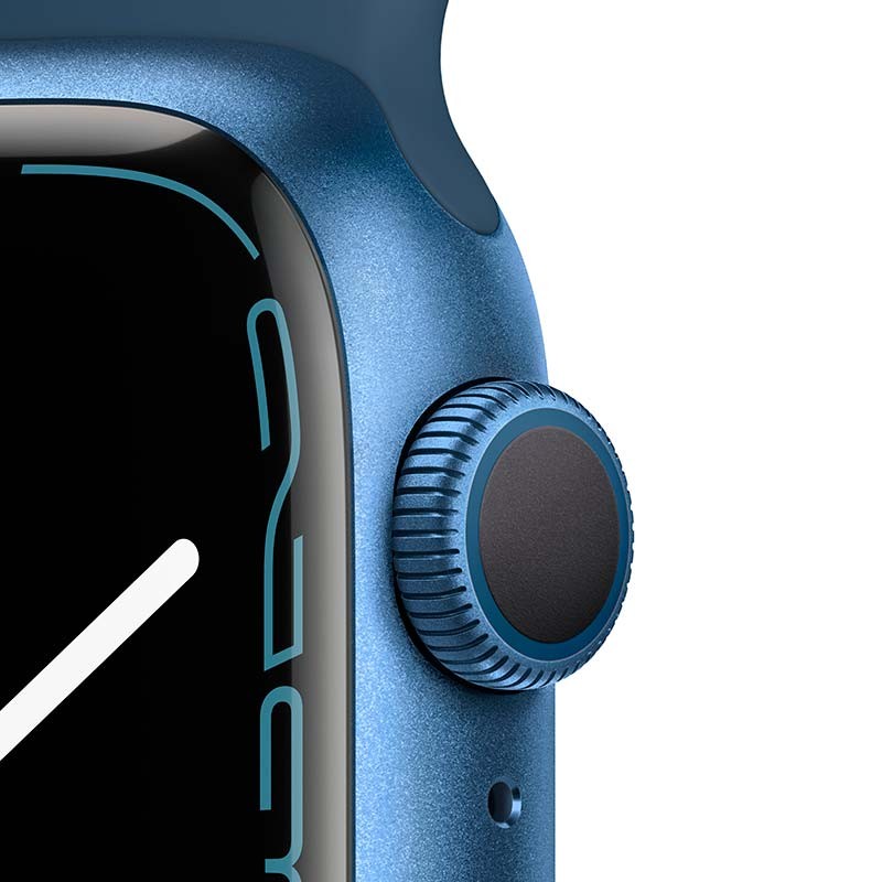 Apple Watch Series 7 GPS 41mm Aluminium Bleu/Bracelet Sport Bleu Abysse - Ítem3
