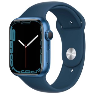 Apple Watch Series 7 GPS 45mm Aluminium Bleu/Bracelet Sport Bleu Abysse