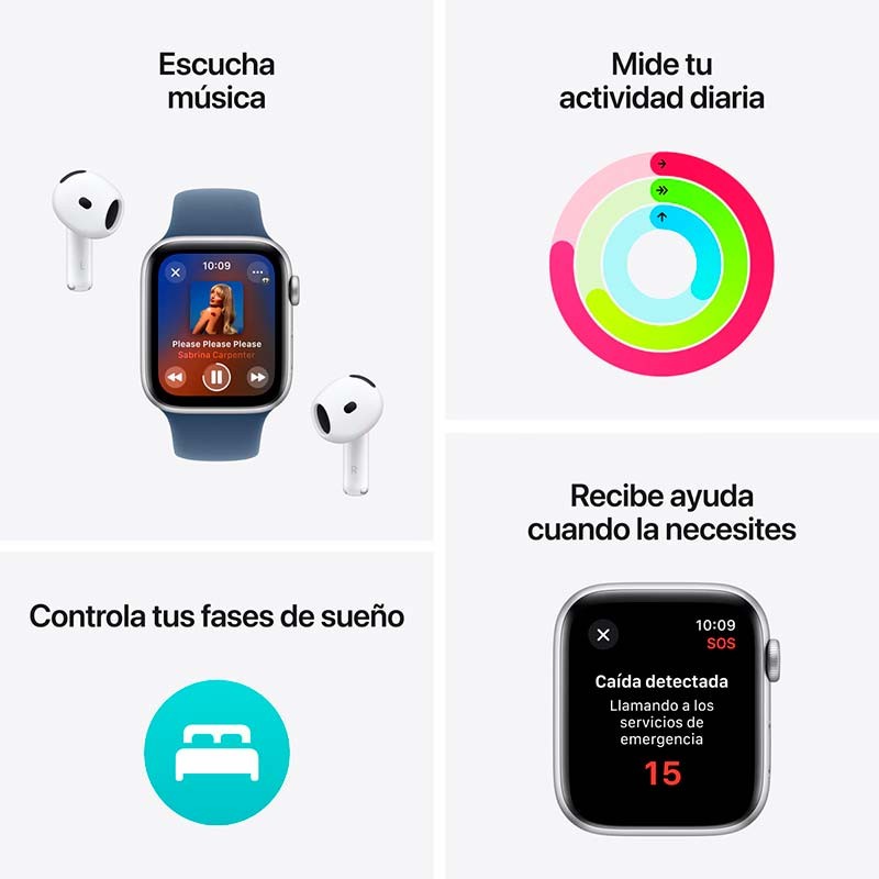 Apple Watch SE (2024) GPS 44mm Medianoche con Correa Deportiva S/M - Ítem4