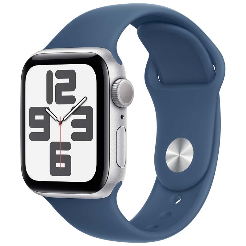 Apple Watch SE (2024) GPS 40mm Plata con Correa Deportiva Azul S/M - Ítem