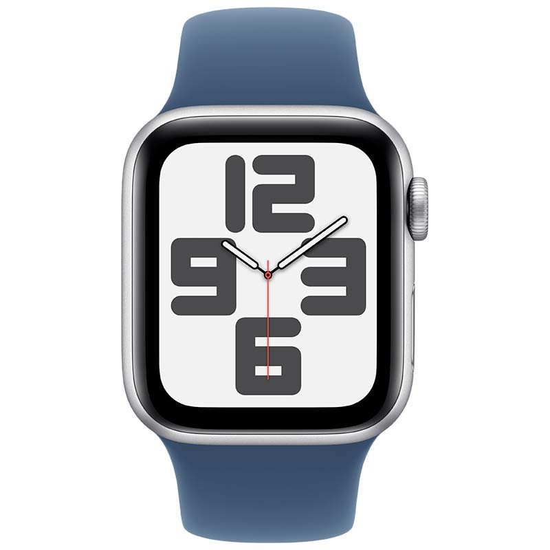 Apple Watch SE (2024) GPS 40mm Plata con Correa Deportiva Azul S/M - Ítem1