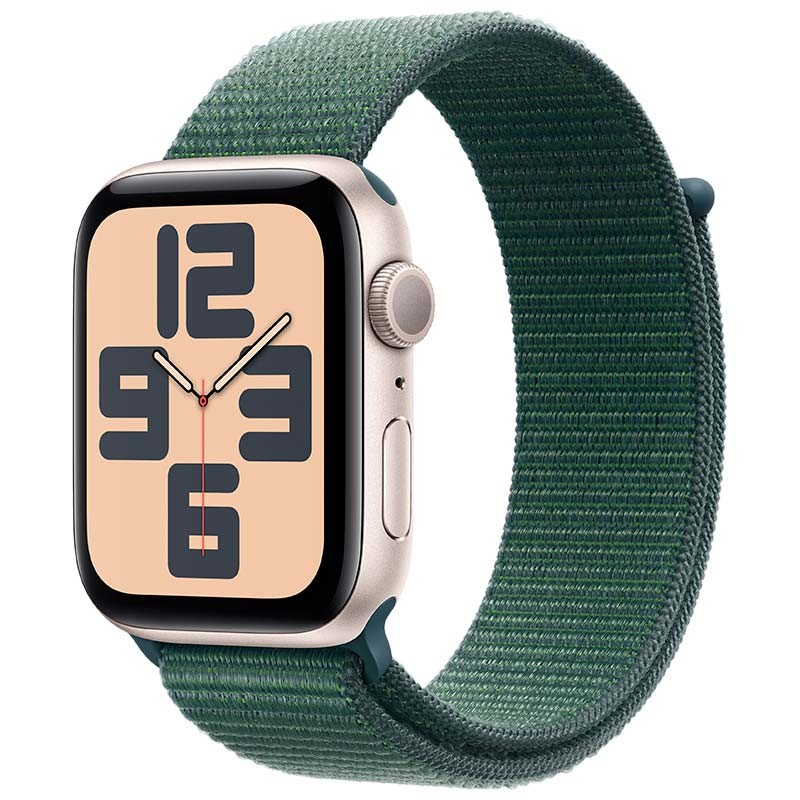 Apple Watch SE (2024) GPS 44mm Lumière Stellaire avec Bracelet Loop Sport Vert - Ítem