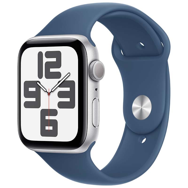 Apple Watch SE (2024) GPS 44mm Plata con Correa Deportiva Azul M/L - Ítem