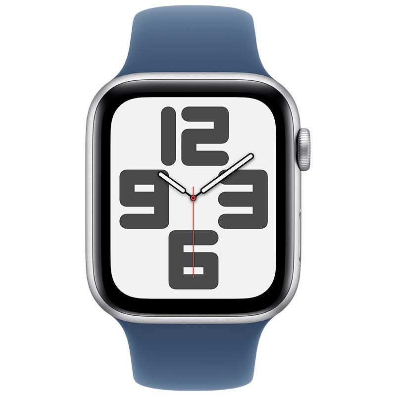 Apple Watch SE (2024) GPS 44mm Plata con Correa Deportiva Azul M/L - Ítem1