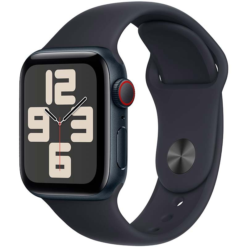 Apple Watch Series SE 2 40mm Blanc 32Go Bracelet Sport Noir Reconditionnée