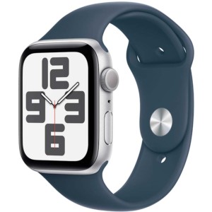 Apple Watch SE GPS 44mm 2023 Argent avec Bracelet Sport Bleu M/L