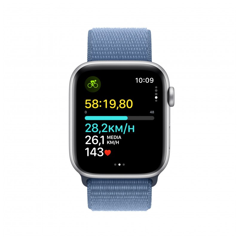 Apple Watch SE GPS 44mm 2023 Argent avec Bracelet Loop Sport Bleu - Ítem3