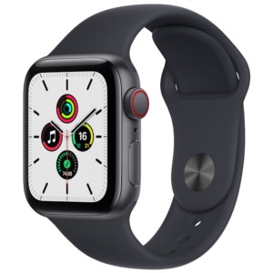 Apple Watch SE 40mm Cellular Aluminium Gris Sidéral - Bracelet Sport Noir