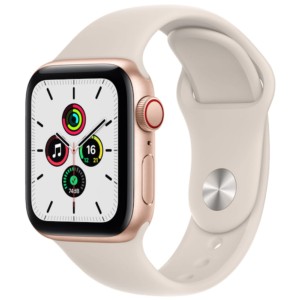 Apple Watch SE 40mm Cellular Aluminium Or - Bracelet Sport Beige