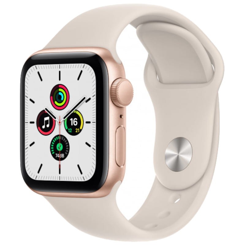 Apple Watch SE 44mm GPS Aluminio Oro - Correa Deportiva Blanco Estrella - Reloj Inteligente - Ítem
