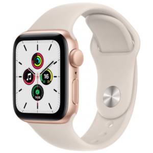 Apple Watch SE 44mm GPS Alumínio Ouro - Pulseira Sports Luz Das Estrelas - Relógio inteligente