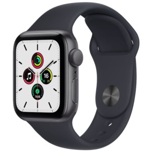 Apple Watch SE 40mm GPS Alumínio Cinzento Espaço com Pulseira Esportiva Preta Meia-noite