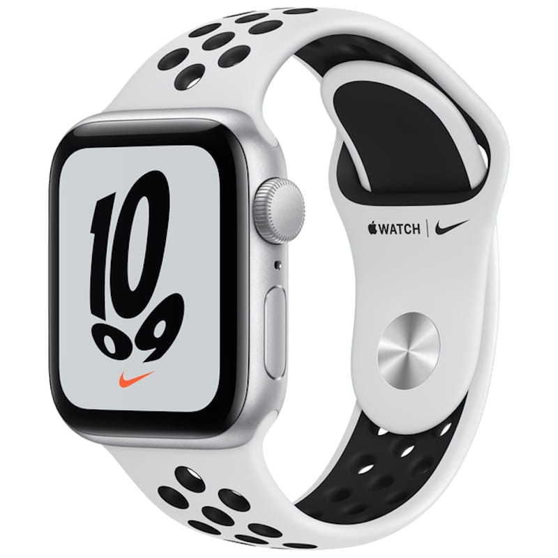 Apple Watch SE Nike GPS 40mm Aluminio Plata Correa Deportiva Platino-Negro
