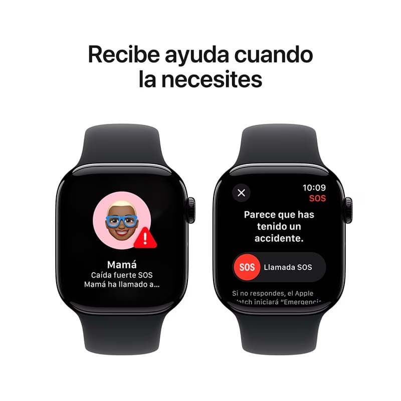 Apple Watch Series 10 GPS 42mm Aluminium Or rose avec Bracelet Boucle Sport Prune - assistance en cas d'urgence