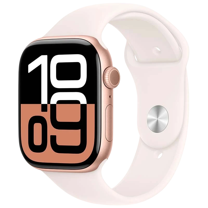 Apple Watch Series 10 GPS 46mm Alumínio Rosa‑dourado com Bracelete Desportiva M/L - Item