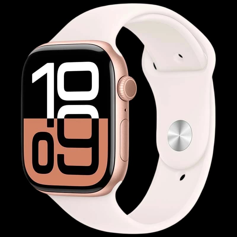 Apple Watch Series 10 GPS 46mm Alumínio Rosa‑dourado com Bracelete Desportiva M/L