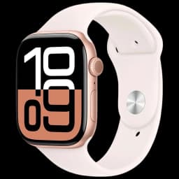 Apple Watch Series 10 GPS 46mm Alumínio Rosa‑dourado com Bracelete Desportiva M/L
