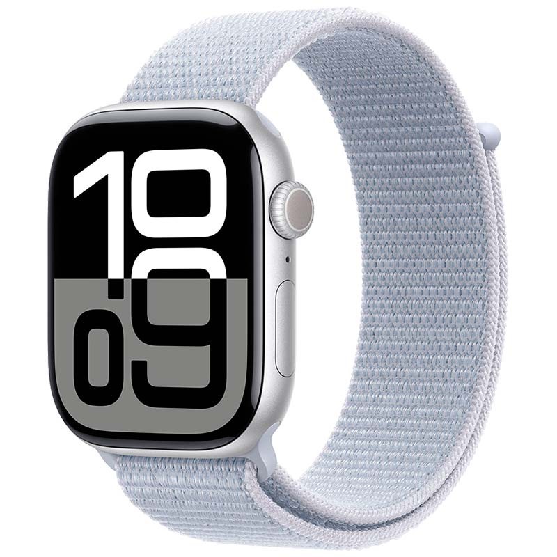 Apple Watch Series 10 GPS 46mm Aluminio Plata con Correa Loop deportiva Azul Nube - Ítem