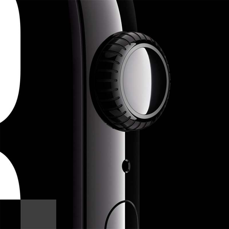 Apple Watch Series 10 GPS 42mm Aluminium Or rose avec Bracelet Boucle Sport Prune - couronne digitale