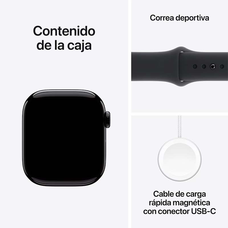 Apple Watch Series 10 GPS + Cellular 46mm Aluminio Negro con Correa Deportiva S/M - Ítem3