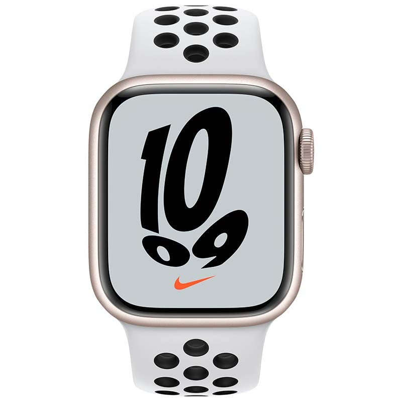 Apple Watch Nike Series 7 GPS Caja de aluminio 41mm Blanco Estrella con Correa Nike Sport Platino/Negro - Ítem1