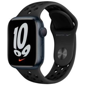 Apple Watch Series 7 Nike Cellular 41mm Aluminium Minuit/Bracelet Sport Anthracite-Noir - Montre Connectée