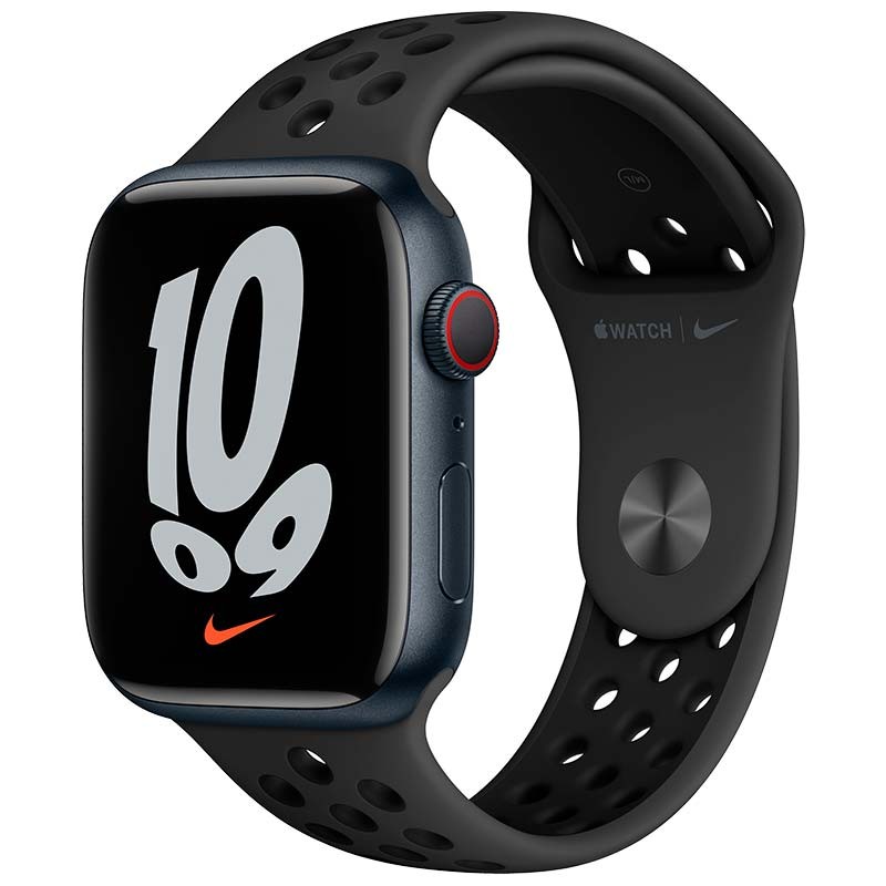 Apple Watch Nike Series 7 GPS Caja de aluminio 45mm Medianoche con Correa Nike Sport Antracita/Negro - Ítem