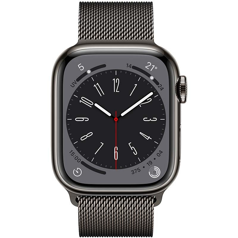 Relógio inteligente Apple Watch Series 8 GPS+Cellular 41mm Aço Inoxidável com Bracelete Milanese Loop Grafite - Item1