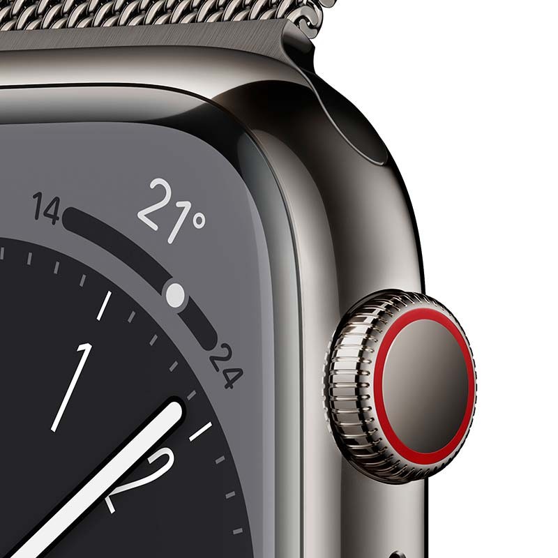 Relógio inteligente Apple Watch Series 8 GPS+Cellular 41mm Aço Inoxidável com Bracelete Milanese Loop Grafite - Item2