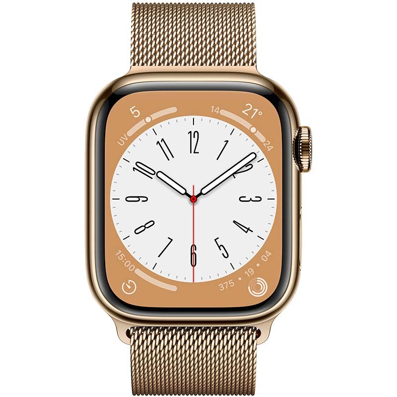 Reloj inteligente Apple Watch Series 8 GPS+Cellular 45mm Acero Inoxidable con Correa Milanese Loop Oro - Ítem1