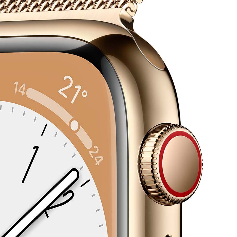 Reloj inteligente Apple Watch Series 8 GPS+Cellular 45mm Acero Inoxidable con Correa Milanese Loop Oro - Ítem2